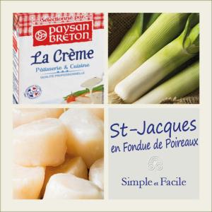 St Jacques en Fondue de Poireaux Simple et Facile